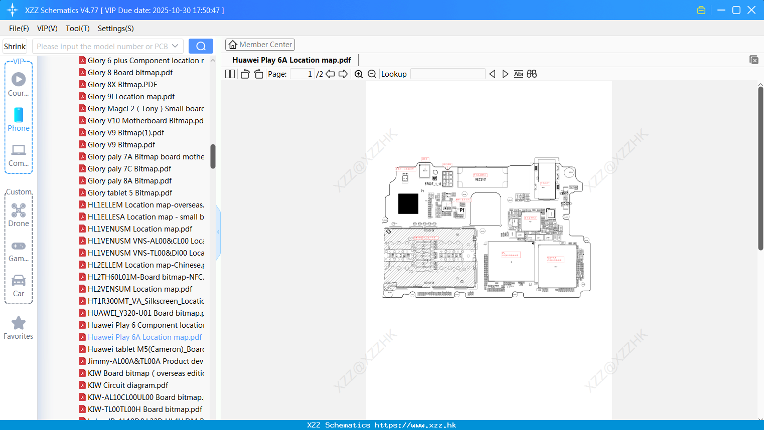 Huawei Play 6A Location Map